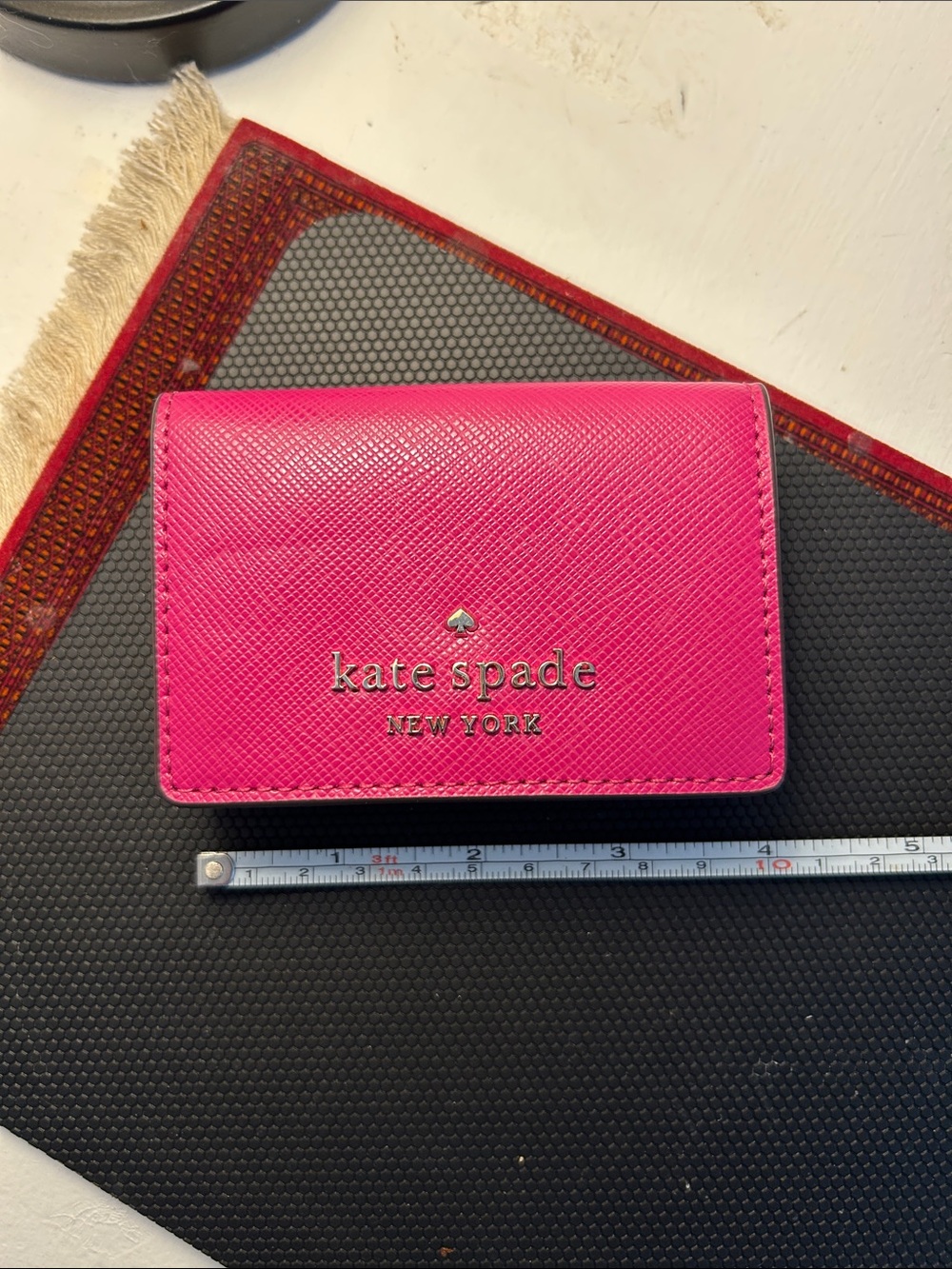 kate spade Two-Tone Saffiano Card Case in Pink and Plum